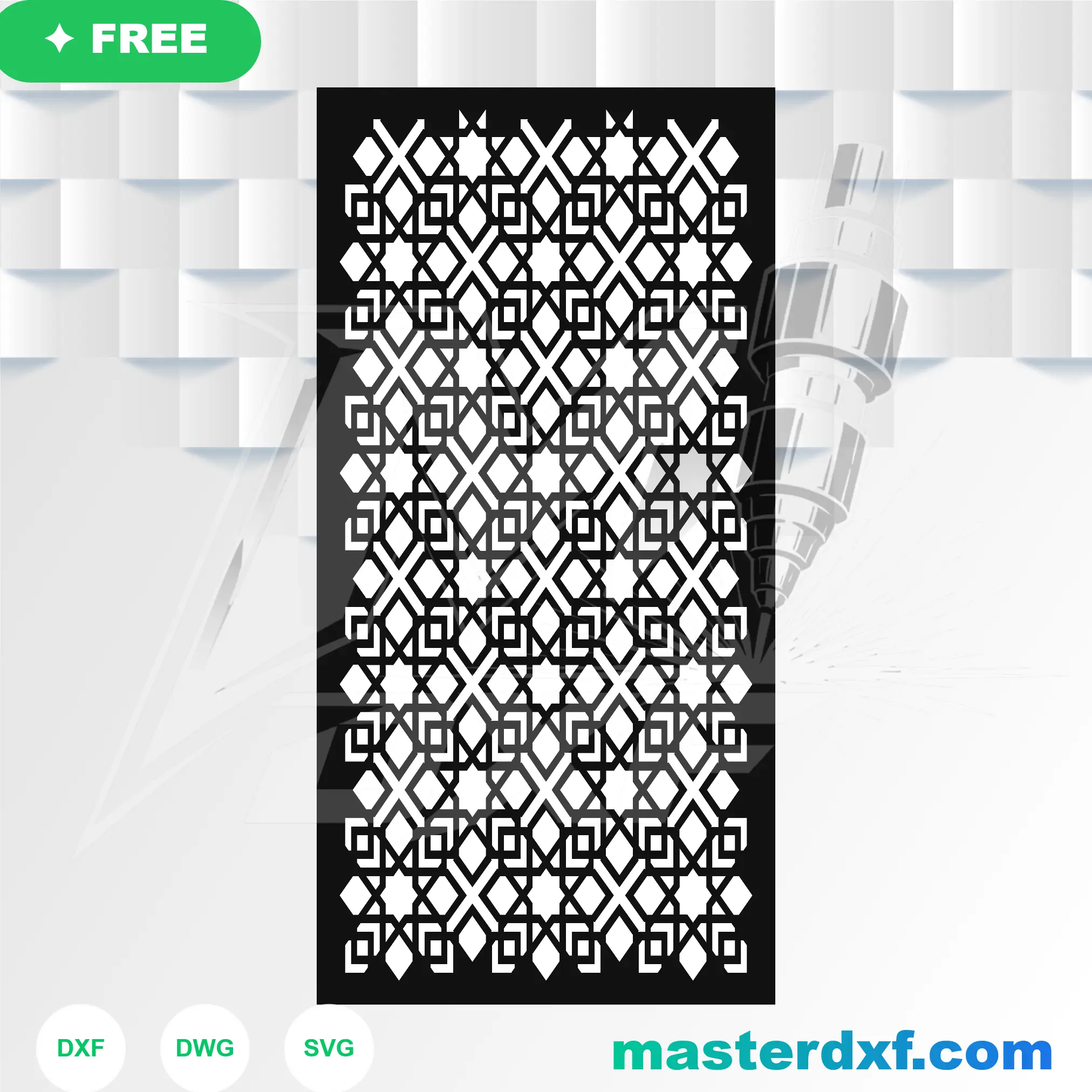Abstract Asymmetrical Shiver Linear Grid Screen DXF File